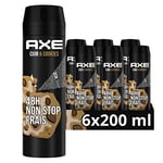AXE Déodorant Homme Spray Cuir & Cookies, 48h non-stop frais (Lot de 6x200ml)