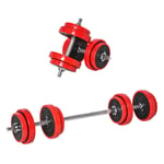 Red Iron Sand Dumbbell & Barbell Set 20KG Adjustable