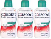 3 X Corsodyl Daily Fresh Mint Alcohol Free Mouthwash 500ml