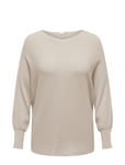 Carnew Adaline L/S Pullover Knt Tops Knitwear Jumpers Beige ONLY Carmakoma
