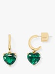 kate spade new york Love Hoop Drop Earrings, Gold/Green