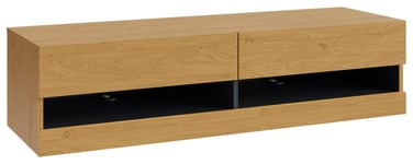 GFW Leon 120cm LED Wall TV Unit - Oak Effect