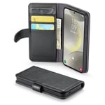 Mobique Samsung Galaxy S24 Plus Plånboksfodral i Äkta Läder, Svart