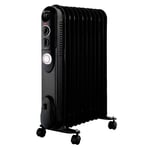 11 Fin Oil Filled Radiator 240V 2500W Electric Portable Heater Thermostat Timer