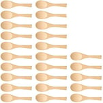 25pcs Mini Wooden Scoop, Handmade Wooden Spoons Small Wooden Serving Spoons Condiments Salt Spoons Ice Cream Coffee Tea Sugar Jam Honey Spoons Wooden Cutlery