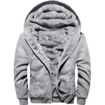 Herr Pullover Termisk Sherpa Fodrad Jumper Jackor Vinter Träning Fleece Hoodie Full Zip Ull Varm Tjock Rockar Ytterkläder 11gray M