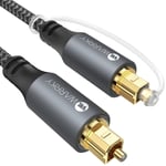 WARRKY Optical Cable for Soundbar to TV, Optical Cable, 1.8M / 6FT [Alloy Cas...