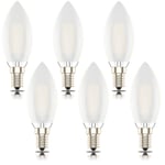 Phoenix-LED E14 Dimmable Led Bulb,C35 SES Small Edison Screw in Candle Bulb,4w Equivalent 40w, Warm White 2700K,Pack of 6