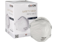 Støvmaske uden ventil FFP2NR D anvendes ved faste partikler og flydende aerosoler med lav til middel giftighed, pakke med 20stk