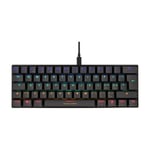 Deltaco Mini mekaniskt tangentbord, 60% Pan-Nordisk Layout, RGB, bruna Brytare - svart
