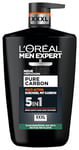 L'Oréal Men Expert XXXL Gel douche et shampooing 5 en 1 pour homme, pour nettoyer le corps, les cheveux et le visage, bain douche pour homme au carbone pur, 1 x 1000 ml