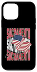 Coque pour iPhone 12 mini Drapeau patriotique Sacramento USA Ville Vintage Sacramento