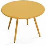 Table basse de jardin ronde en métal jaune 50 cm - Palavas - Jaune