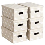 Lavatelli UnDueTre Doggy Chiens Lot de 6 boîtes de rangement en carton recyclé certifié FSC, Gris dimension 51 x 29 x 20 cm