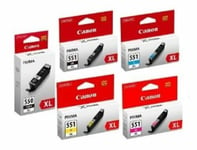 Genuine Canon PGI-550XL Black & CLI-551XL CMYK Ink Cartridges For Pixma MX725
