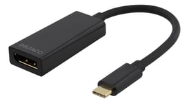 Deltaco USBC-DP USB grafisk kobling 4096 x 2160 piksler Sort