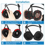 Geekria Replacement Ear Pads for Corsair HS80 RGB Wireless Headphones (Black)