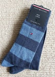 2 Pairs : Genuine TOMMY HILFIGER Denim Blue SOCKS UK 6-8 39-42 Mens Draw