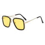 2020 Children Sunglasses Kids Child Metal Frame Sun Glasses Pilot Square Girls Boys Steampunk Eyeglasses Shades (Lenses Color : Gold yellow)