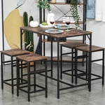 Breakfast Bar Table And Stools Kitchen Dining Room 5pcs Furniture Set Modern