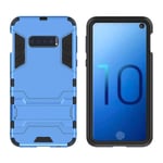 Rugged Protective Back Cover for Samsung Galaxy S10 E, Multifunctional Trible Layer Phone Case Slim Cover Rigid PC Shell + soft Rubber TPU Bumper + Elastic Air Bag with Invisible Support (Blue)