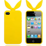Apple Funny Bunny (Gul) iPhone 4/4S Silikonskal Gul