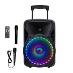 Portable Trolley Bluetooth PA Speaker with Lights & Mic N Gear The Flash 1205 