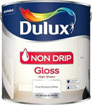 Dulux NON DRIP Gloss HIGH SHEEN Pure Brilliant White - Wood & Metal Paint 2.5L