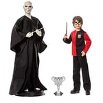 Harry Potter Coffret poupées articulées Voldemort et Harry Potter, costumes et baguettes inspirés du film, emballage fermé, jouet pour enfant, HCJ33
