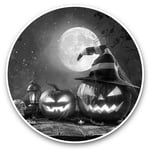 2 x Vinyl Stickers 25cm (bw) - Halloween Scary Pumpkin Faces  #42336