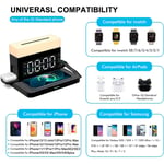 Wireless Charging Station 6 In 1 Digital Alarm Clock Fast Wireless Charger For