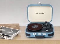 mini chaine Platine vinyle 33 45 78 tr minute avec encodage par USB bleu