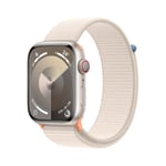 Apple Watch Series 9 GPS + Cellular Boîtier en Aluminium Lumière Stellaire de 45 mm avec Boucle Sport Lumière Stellaire