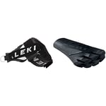 Leki Trigger 3 Shark Nordic Walking Poles, Unisex, 886330125, Schwar/Silber, S/M/L & adult powergrip pad, rubber buffer, black