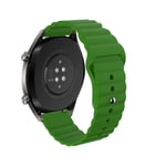 YOUZHIXUAN Smart watch series 20mm For Huawei GT2 42mm Huami Mi Dynamic Youth Edition Reverse Buckle Wavy Silicone Strap(Black) (Color : Green)