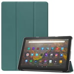 Billionn Case for New All-New Kindle Fire HD 10 & HD 10 Plus Tablet (11th Generation, 2021 Release), Lightweight Trifold Stand Smart Cover, Auto Sleep/Wake - Dark Green