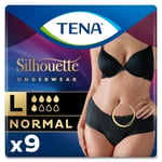 TENA Lady Silhouette Pants Normal Black Large - 6 Packs of 9 Incontinence Pants