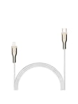 FIXED METAL USB-C/Lightning MFI flätad kabel 1.2m Vit
