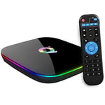 Android TV Box, Q Plus TV Box Android 10.0 with 2Go RAM 16Go ROM H616 Quad Core cortex-A53 Processor Smart TV Box, Supports 6K Resolution 3D 2.4GHz WiFi 10/100M Ethernet USB 2.0 Media Player