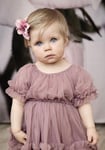 DOLLY BY LE PETIT TOM frilly dress – mauve - small 4-6 år