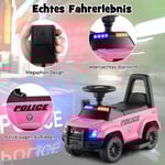 Polisens elbil för barn 6V elbarnbil med förvaringsutrymme rosa