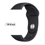 SQWK Strap For Apple Watch Band Silicone Pulseira Bracelet Watchband Apple Watch Iwatch Series 5 4 3 2 42mm or 44mm ML black 1