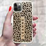 Personalised Leopard Print Phone Case Cover For Apple Samsung Initial Name - 01 (Samsung Galaxy S10e)