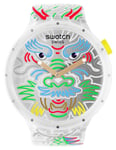 Swatch SB05Z102 DRAGON IN CLOUD (47mm) Silver Patterned Dial Watch