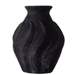 Dusty Deco Swirl Vase Liten, Sort Keramikk