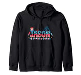 4th July Drinks Party Family Friends Patriotic Names Jason Zip Hoodie