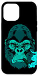 Coque pour iPhone 14 Plus Cigar Smoking Mean Light Blue Gorilla pour les soirées entre hommes