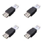 4Pcs RJ45 Male to USB Female Adapter Socket LAN Network Ethernet Router Plugs