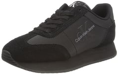 Calvin Klein Jeans Femme Baskets Runner Retro Chaussures de Sport, Noir (Triple Black), 36 EU