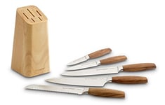 ECHTWERK Set de Couteaux de Cuisine Classic-Edition en Acier de Haute qualité, Set de 6 Couteaux avec Bloc en Bois de Pakka, Set de Couteaux de Cuisine, Acier spécial, extrêmement Tranchant
